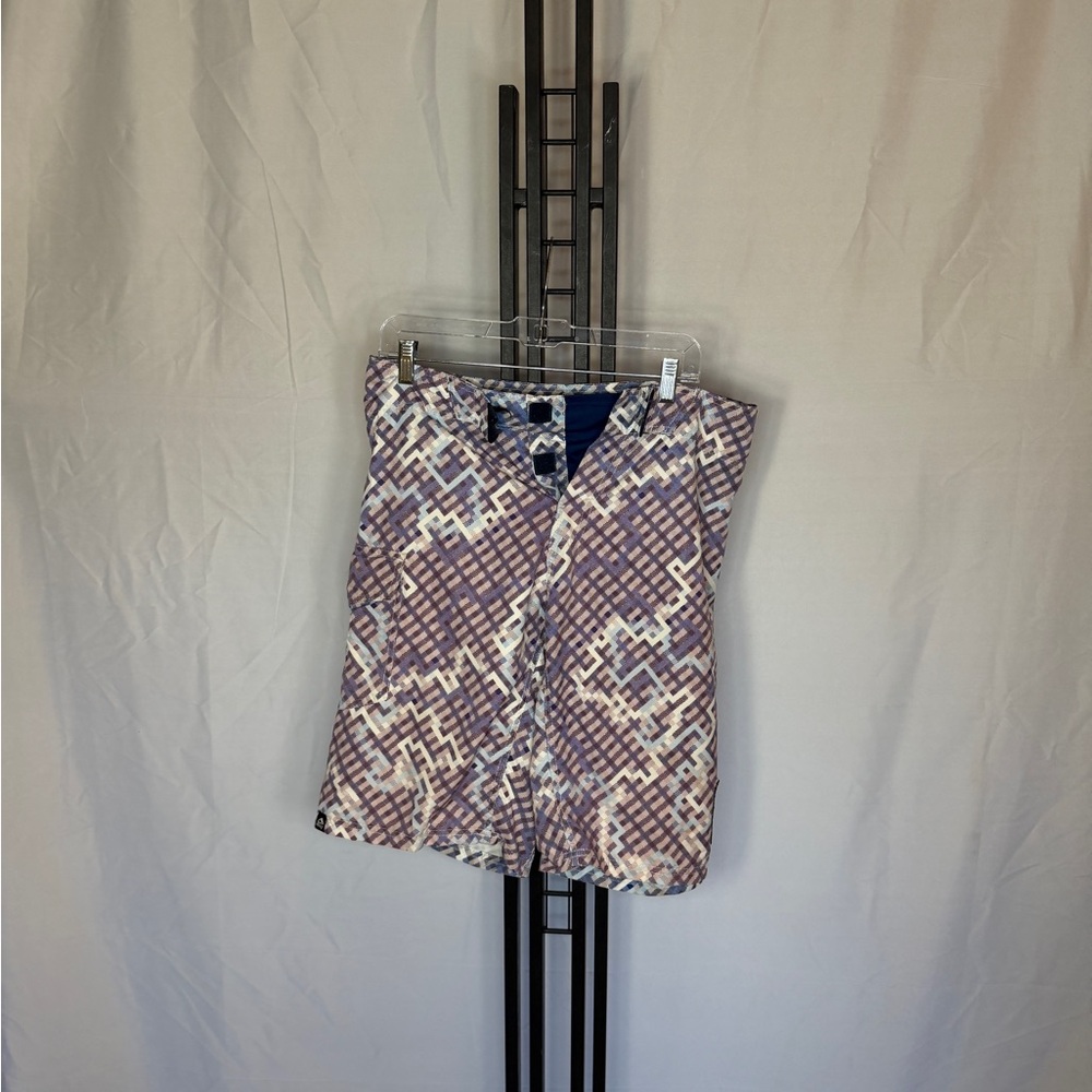 Reef Geometric Purple and‎ White Board Shorts